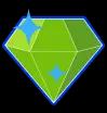 Diamante verde brilhando